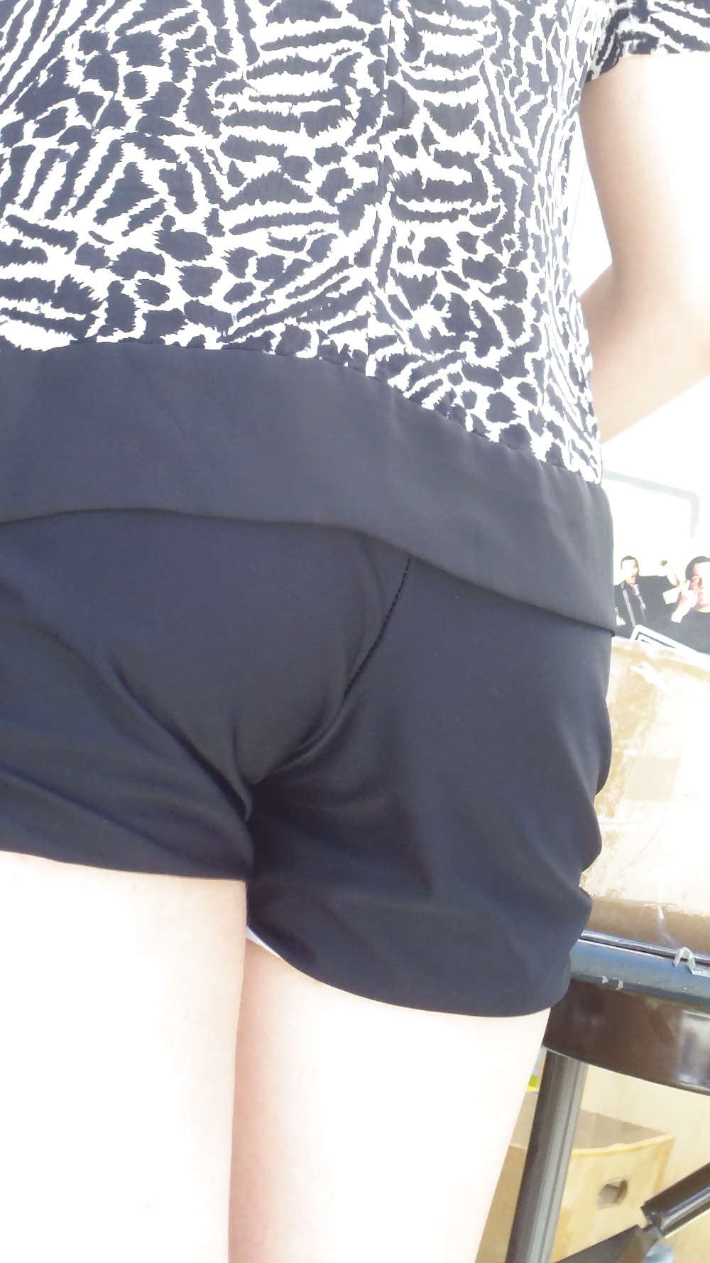 Teen ass & butt in jean shorts shopping #18775615