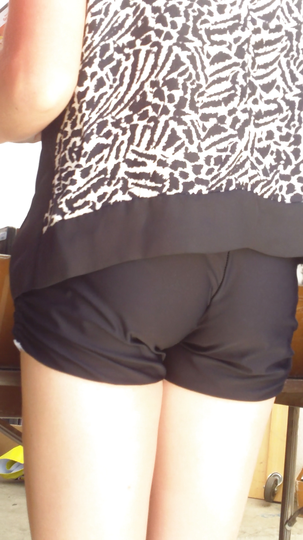 Teen ass & butt in jean shorts shopping #18775687