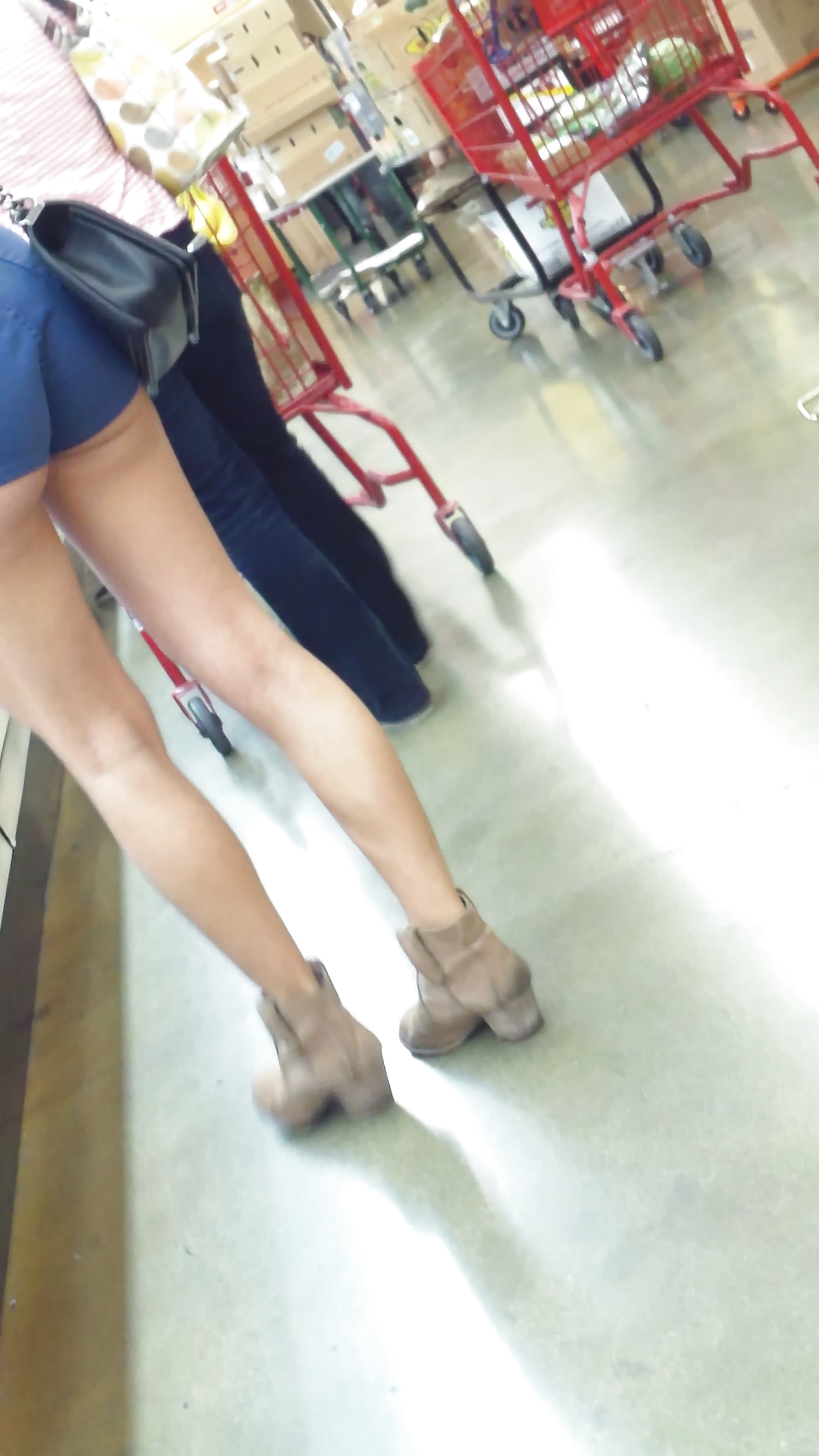 Teen ass & butt in jean shorts shopping #18776227