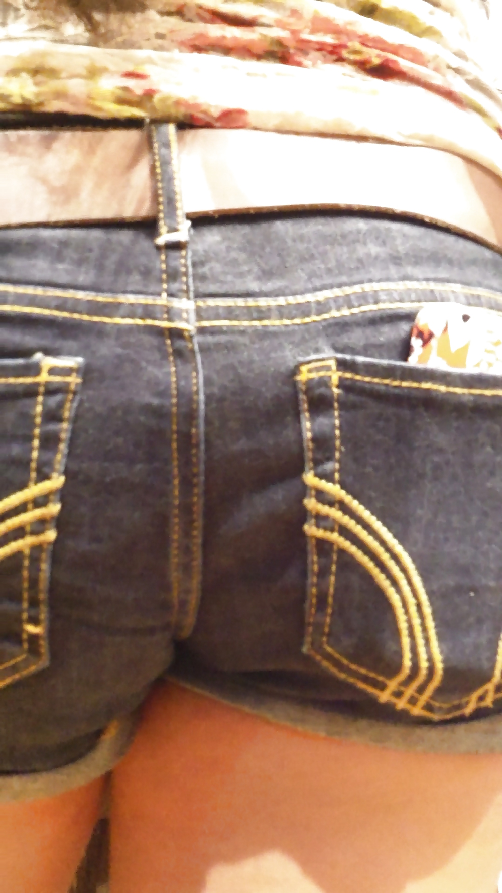 Teen ass & butt in jean shorts shopping #18776642