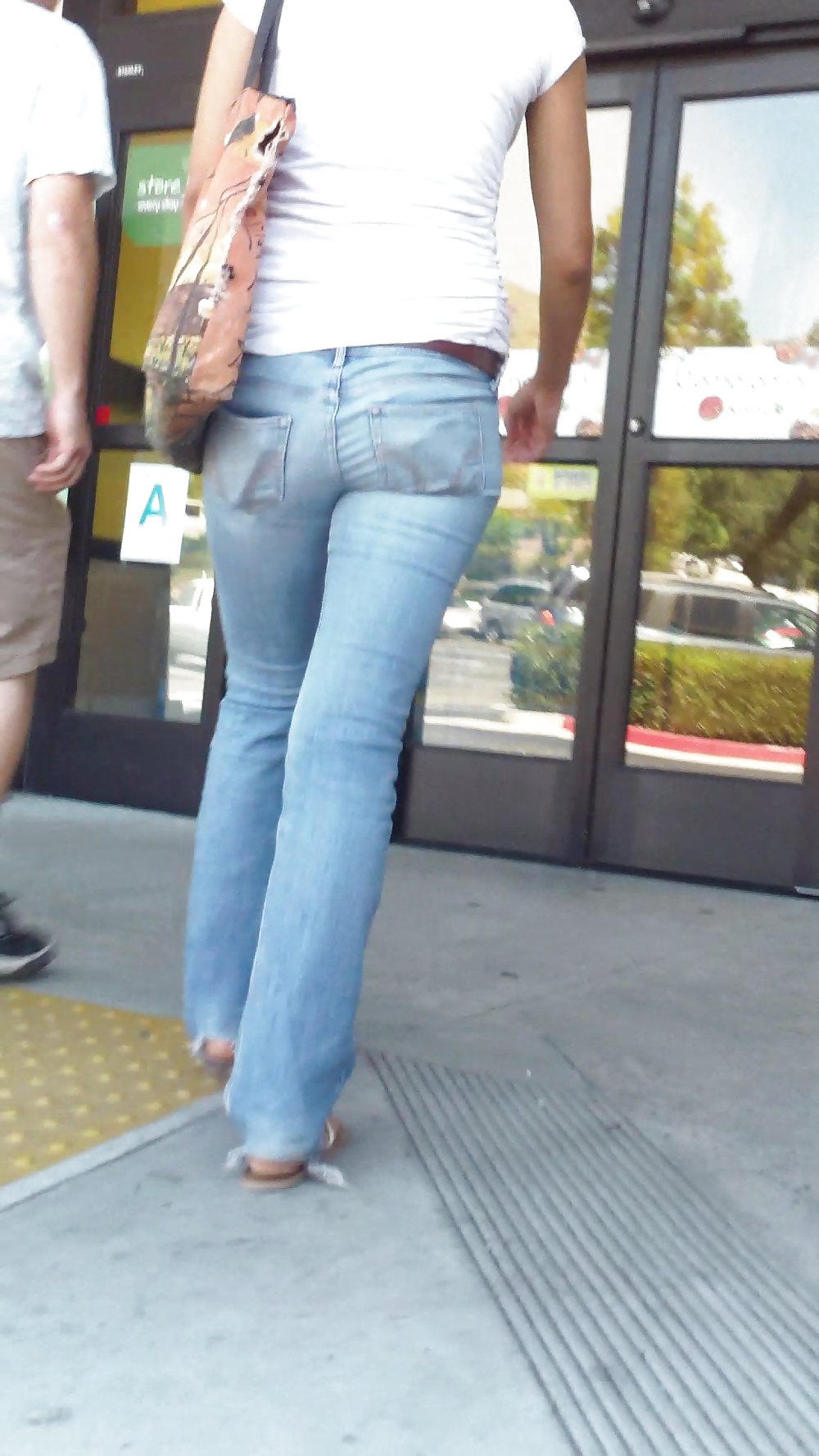 Teen ass & butt in jean shorts shopping #18777702