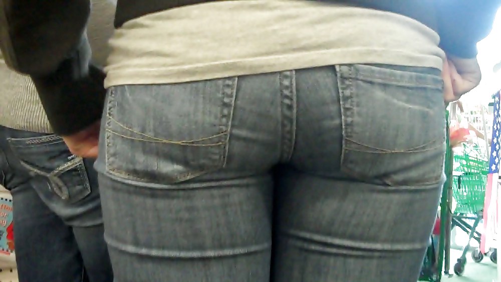 Following behind her nice butt & ass in jeans #3646731