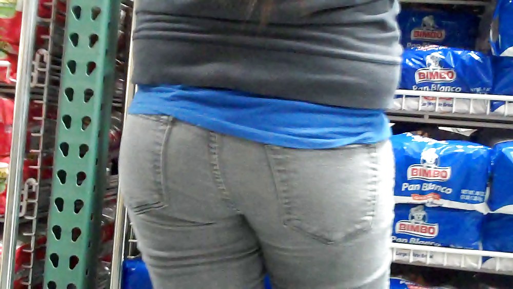 Following behind her nice butt & ass in jeans #3646954