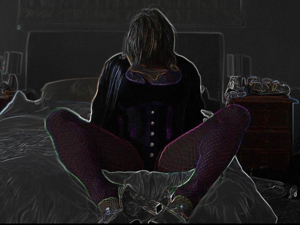 New Purple Corset and fishnets #17532078