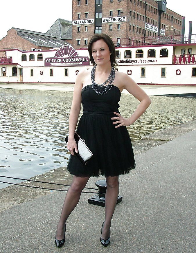 Horny milfs in heels and stockings in public #9504590