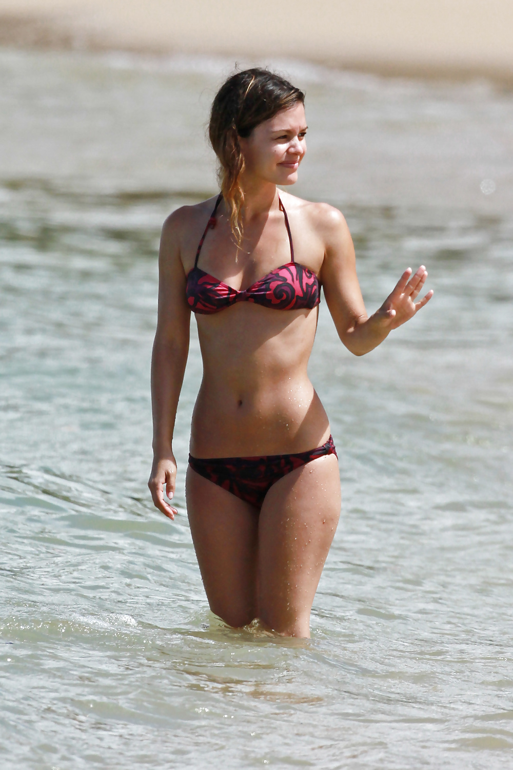 Rachel Bilson in a genuinely little crimson bikini