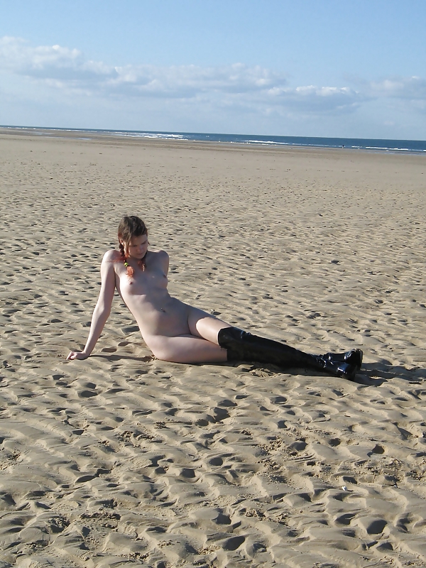 Me in PVC boots at the beach! #11693329