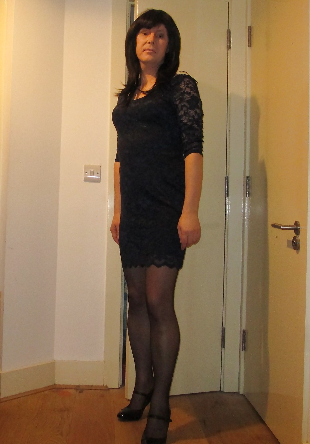 Sexy short lace dress and tights #16910052