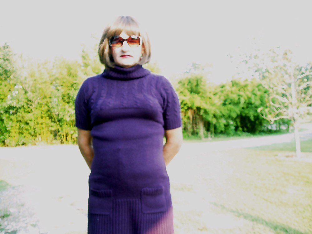 More of me crossdressing in purpel dress #4378293