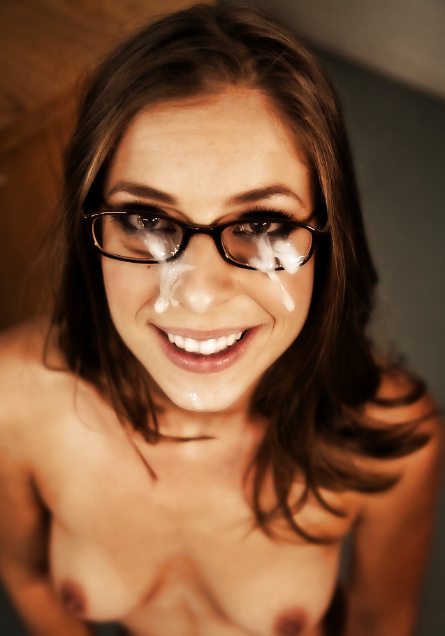 Cum on face and glasses. Jizz happy girls. #18871175