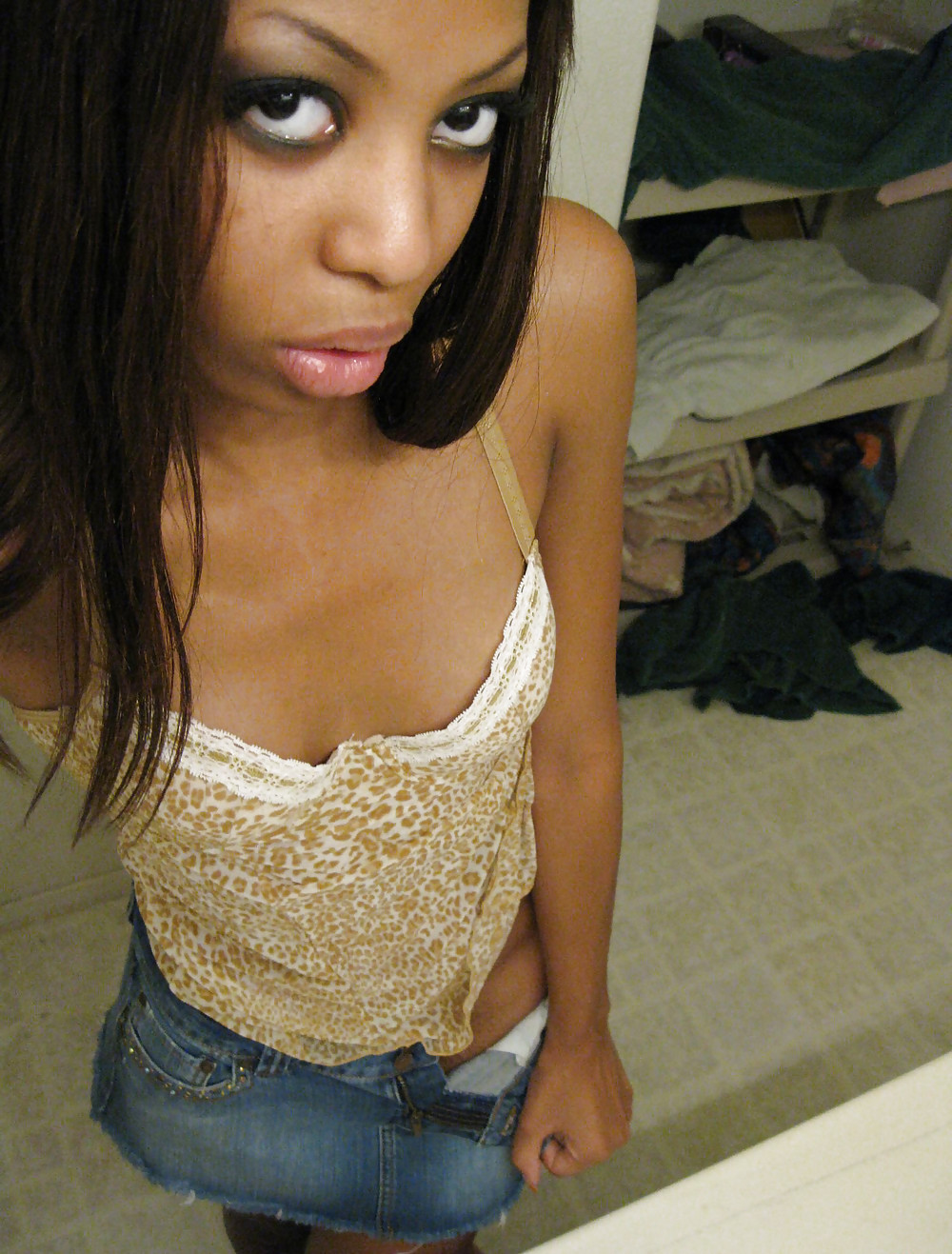 CUTIE EBONY SELFSHOT , horny amateur flash #21231536