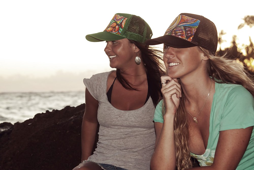 Chicks with trucker hats #22564207