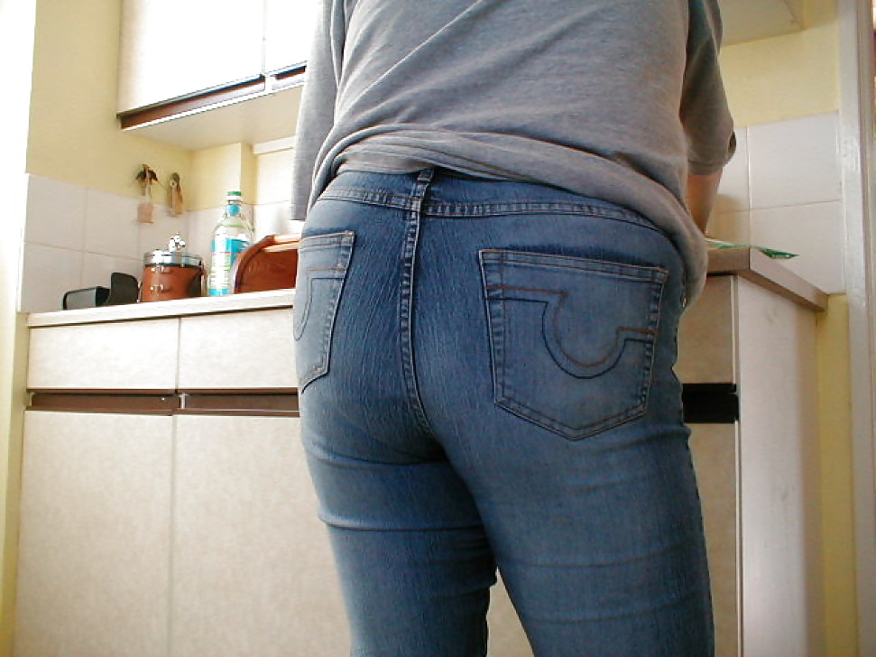 The wife's hot ass in sexy jeans #12956678