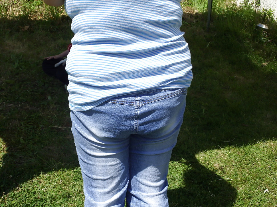 The wife's hot ass in sexy jeans #12957574