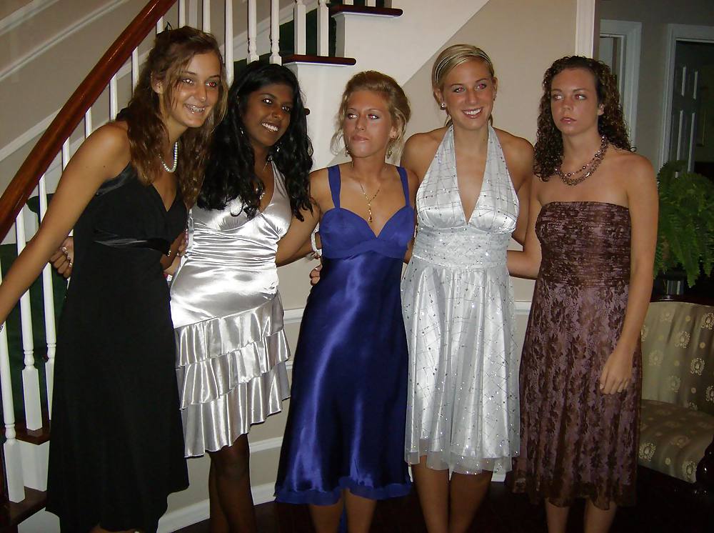2 or extra ladies in Satin Prom clothes