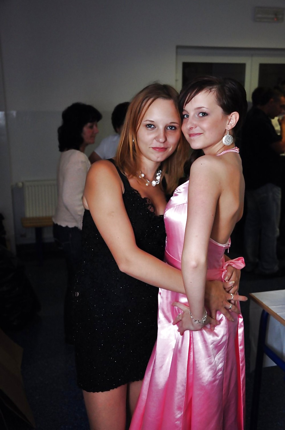 2 or more girls in Satin Prom dresses #15687500