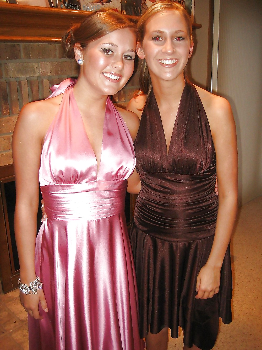 2 or more girls in Satin Prom dresses #15687509