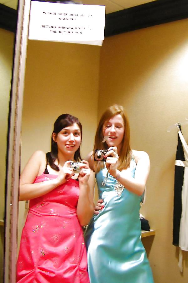 2 or more girls in Satin Prom dresses #15687560