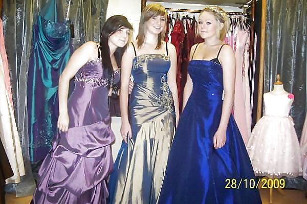 2 or more girls in Satin Prom dresses #15687579