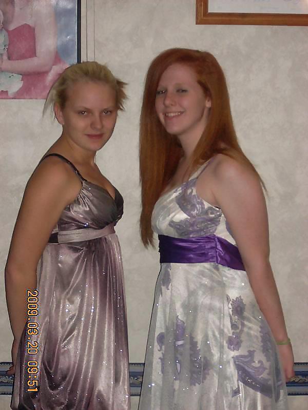 2 or more girls in Satin Prom dresses #15687621