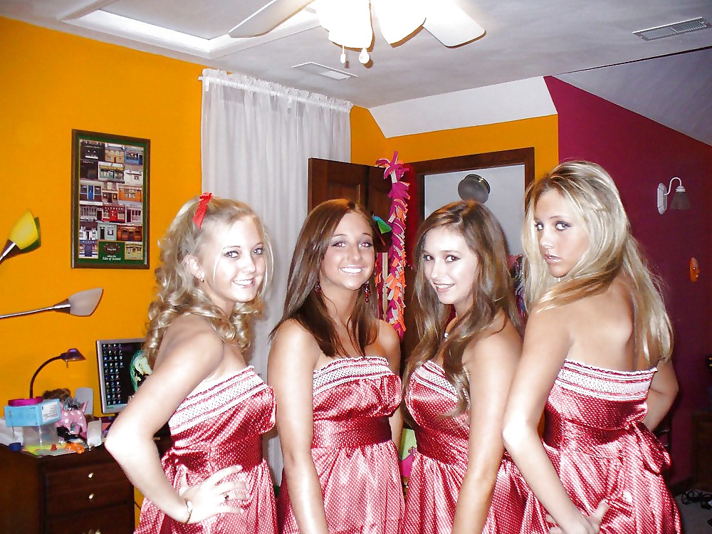 2 or more girls in Satin Prom dresses #15687712