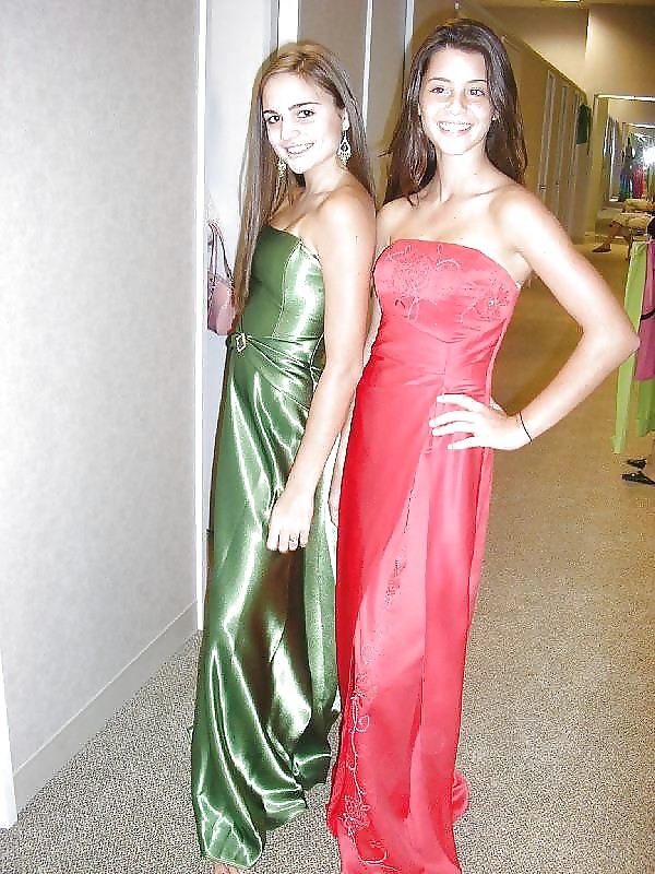 2 or more girls in Satin Prom dresses #15687763