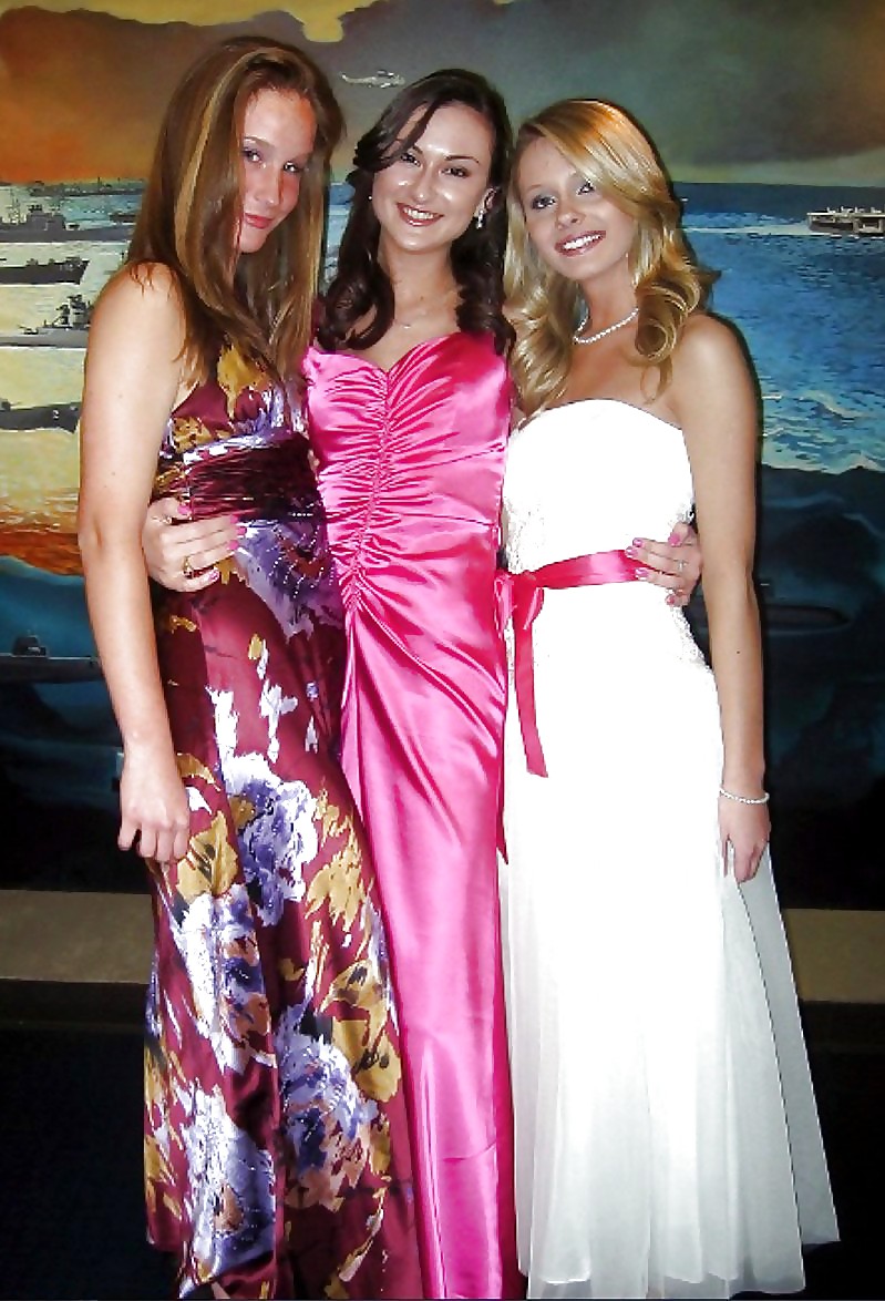 2 or more girls in Satin Prom dresses #15687858