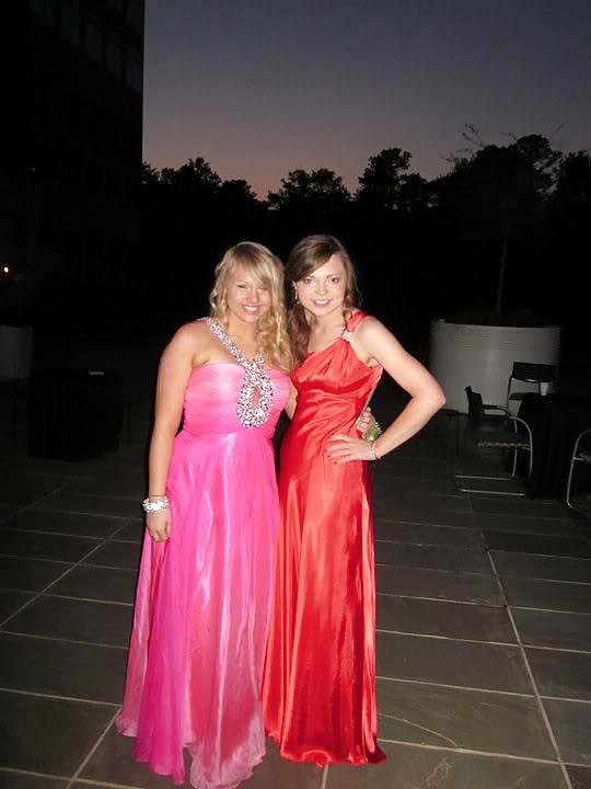 2 or more girls in Satin Prom dresses #15687882