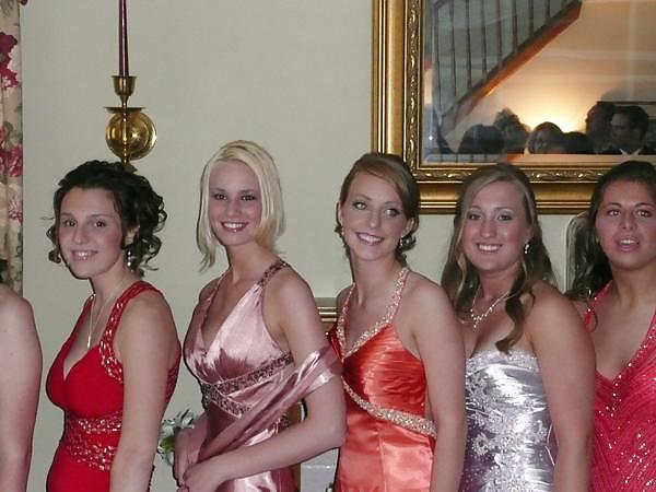 2 or more girls in Satin Prom dresses #15687911