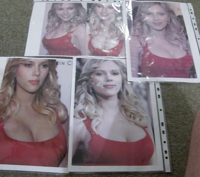 Scarlett Johansson receives a big cum load on several pics #10800157