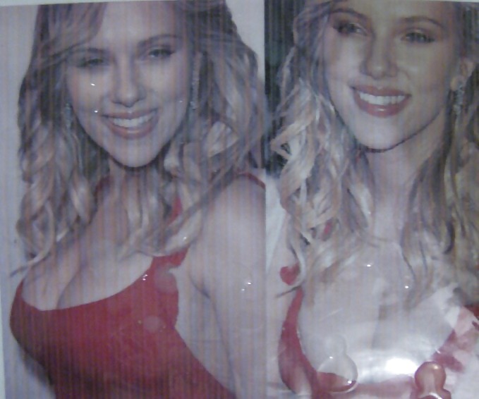 Scarlett Johansson receives a big cum load on several pics #10800166