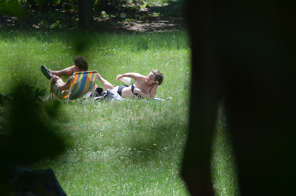 Chica tomando el sol en el parque i
 #11339316