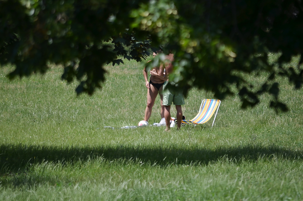 Girl sunbathing in the park I #11339405