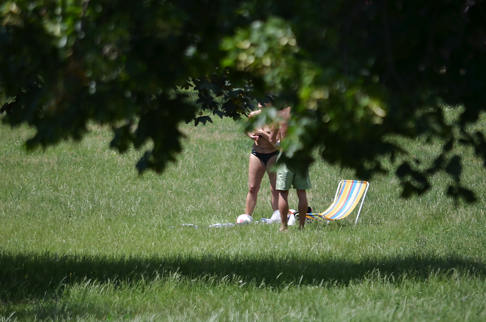 Girl sunbathing in the park I #11339511