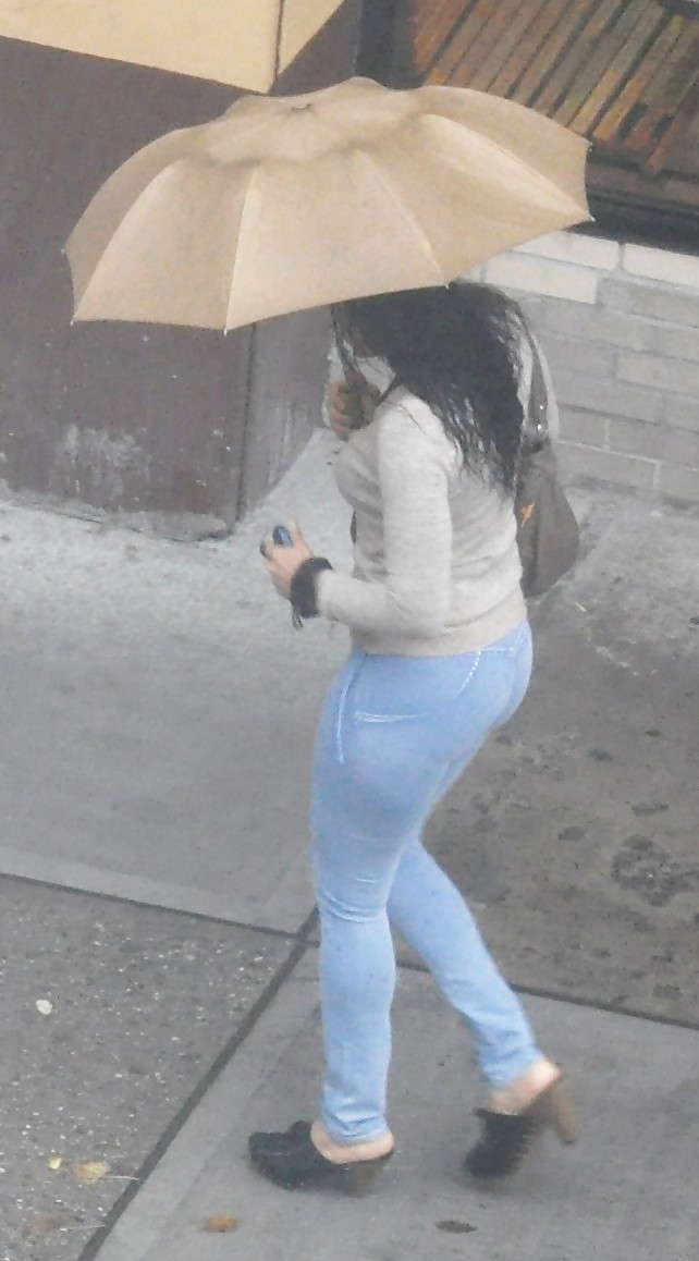 Harlem Mädchen In Der Hitze 462 New York - Enge Jeans Regenschirm #6333077