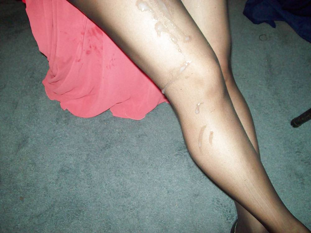 My legs in pantyhose with a big load of cum  from my hubby  #3087255