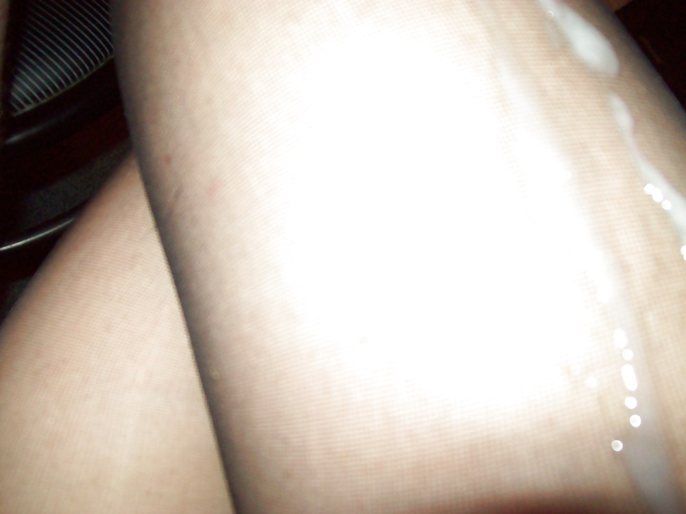 My legs in pantyhose with a big load of cum  from my hubby  #3087293