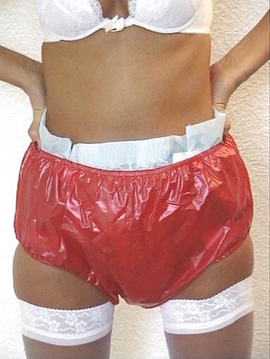 Blond Milf Wear Plastic Pant And Diaper #2706486