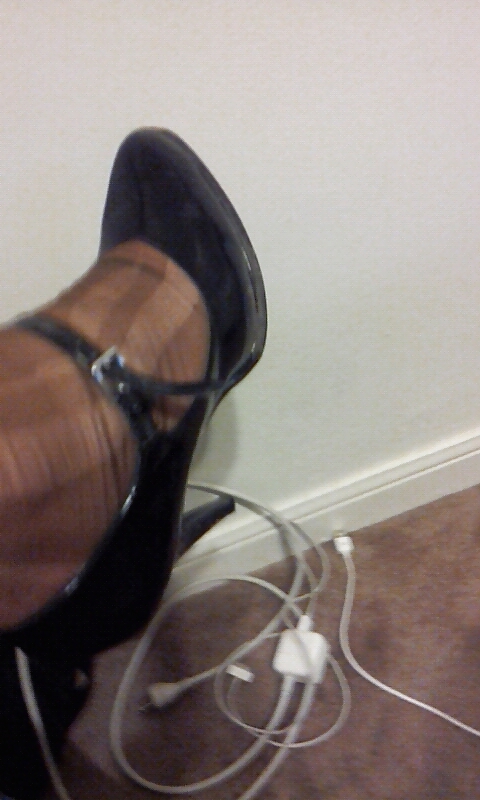 Stepmom's Heels and torn sheer pantyhose #15011413