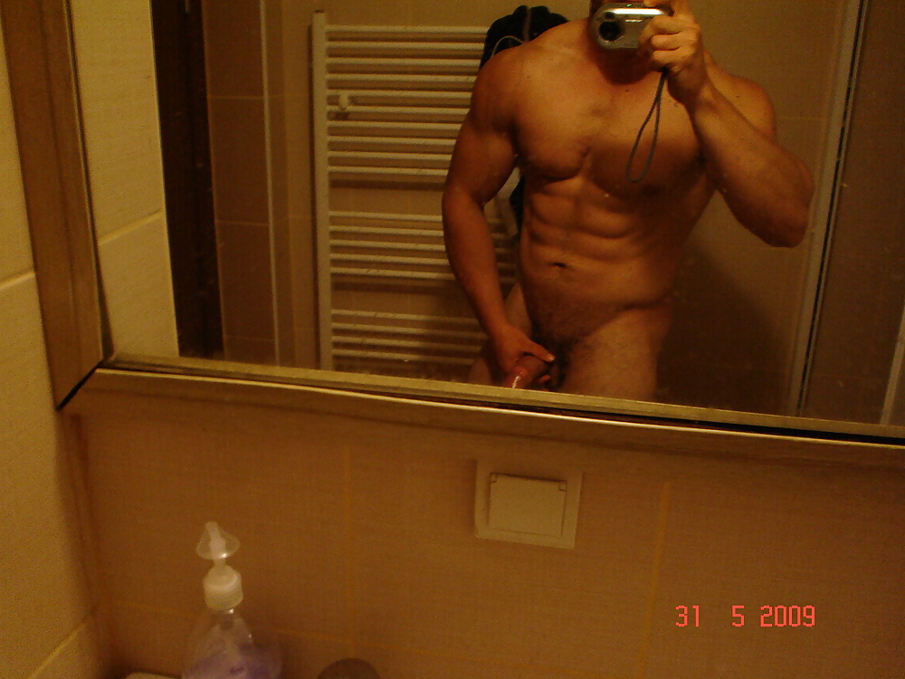Sexy bodybuilder cums at dorm toilet #1003983