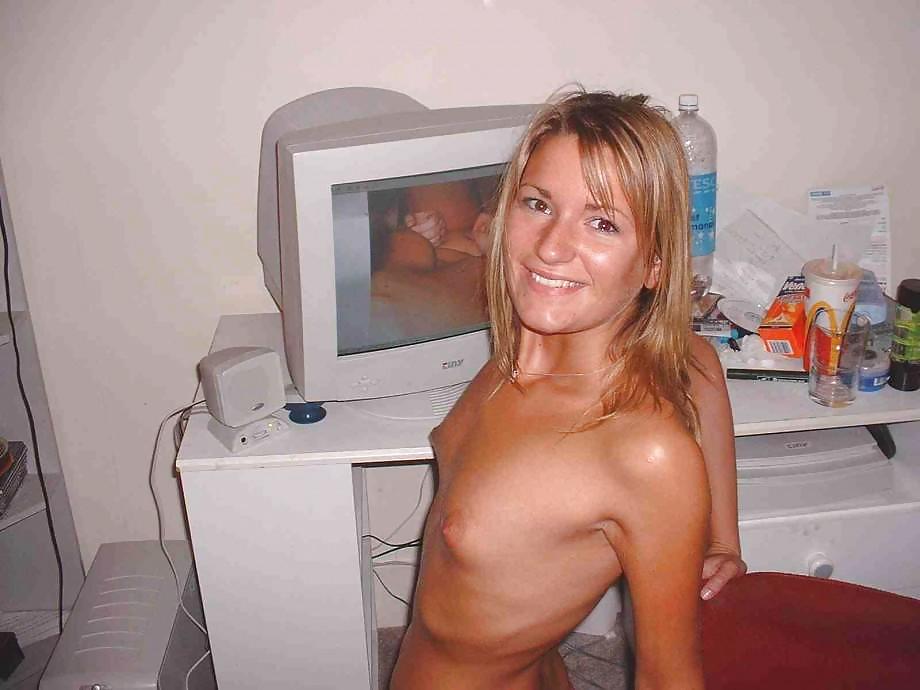 Nude amateurs in front of computer #7782255