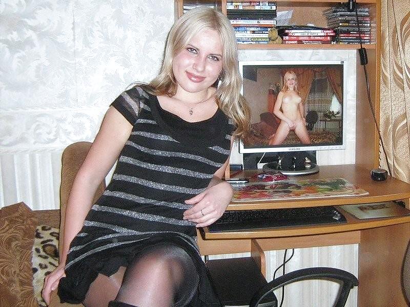 Nude amateurs in front of computer #7782429