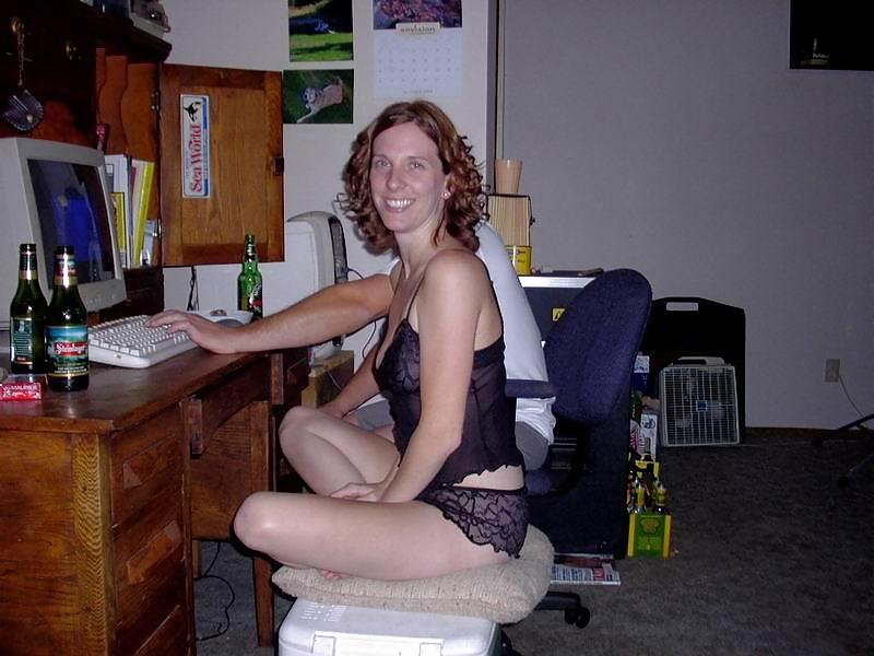 Nude amateurs in front of computer #7782524