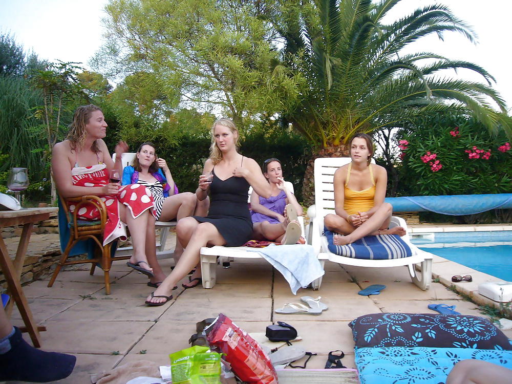 Dutch teen ladies pool party