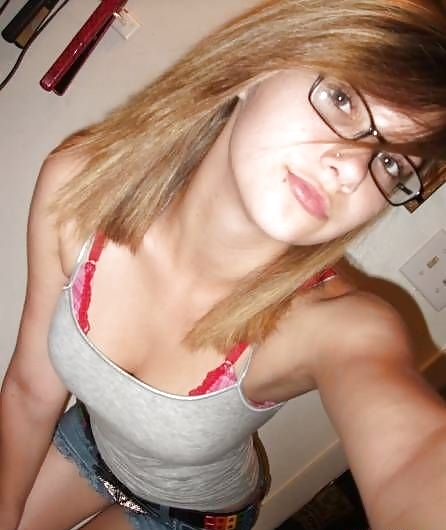 Cute teens in glasses show pussy ass tits #14361468