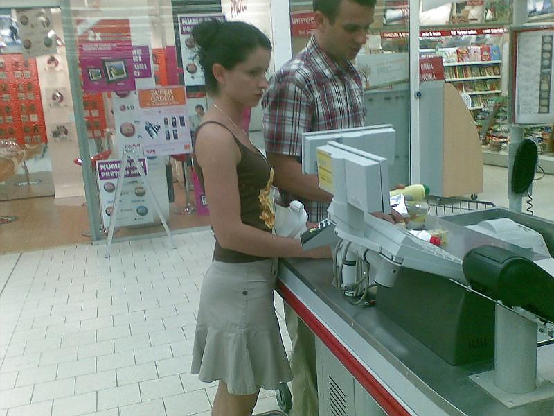 Upskirt in supermarket Romania #1004691