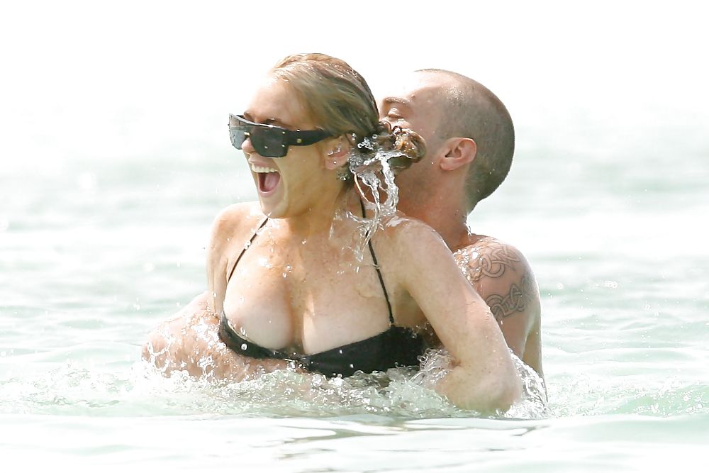 Lindsay Lohan ... Nipple In Black Bikini #10587351