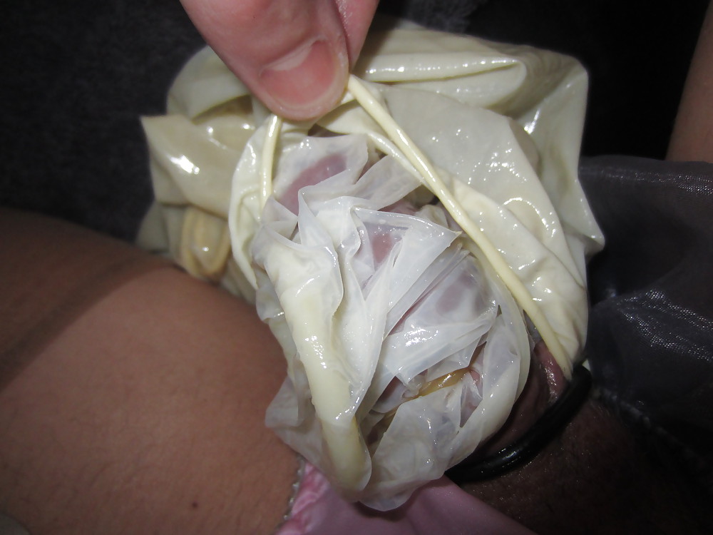 Wet Satin, Nylon Stocking and Condom Fun #14535437