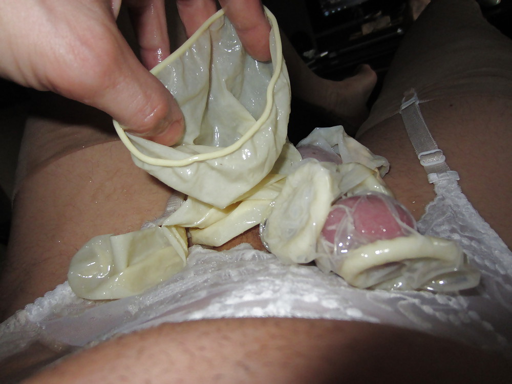 Wet Satin, Nylon Stocking and Condom Fun #14535478