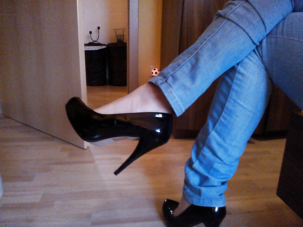 German horny slut wife - wearing heels not at home #17182639